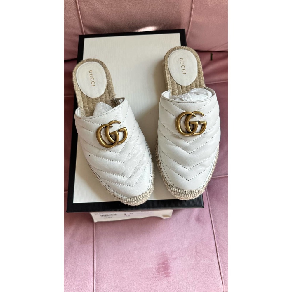 Gucci GG Marmont Matelasse White Espadrilles